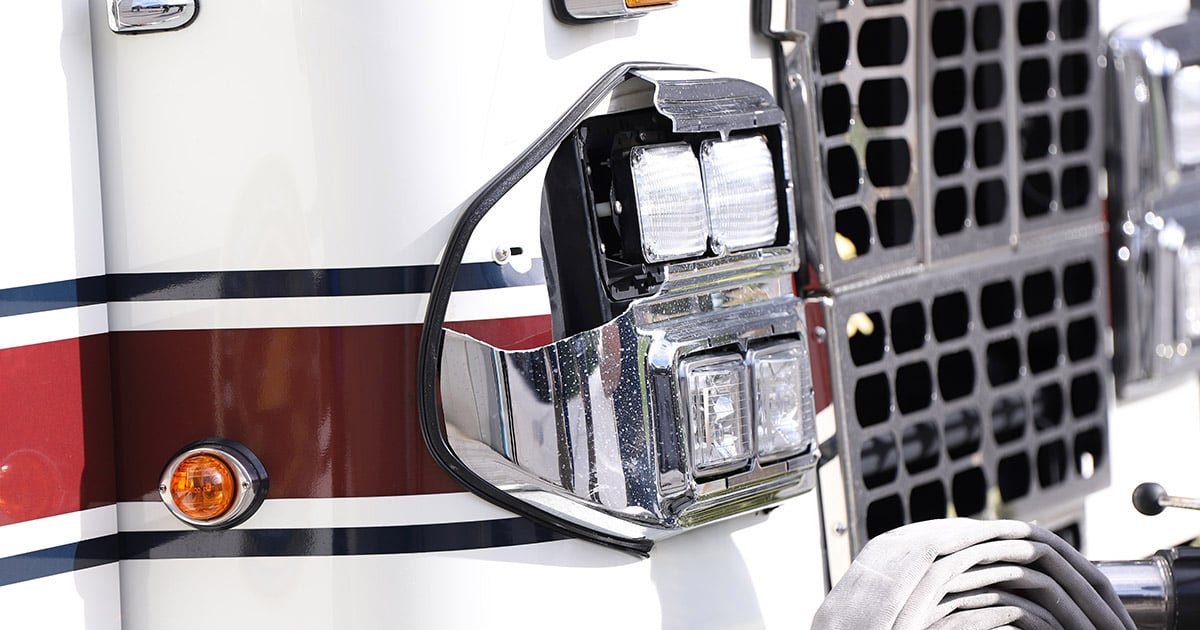 Close up photo of fire truck